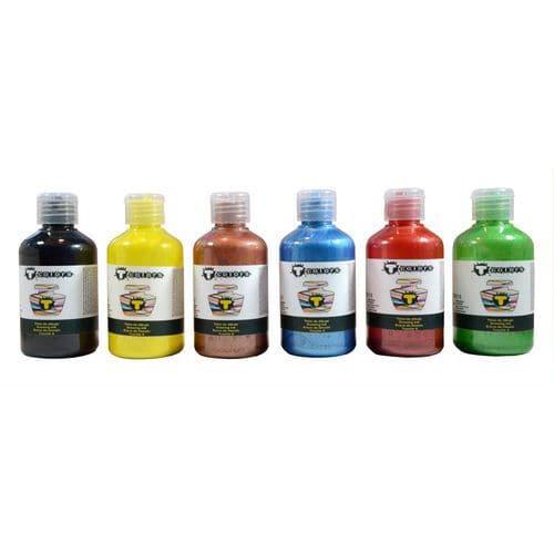 Lot de 6 flacons 250 ml d'encre à dessiner couleurs nacrées assorties thumbnail image 1