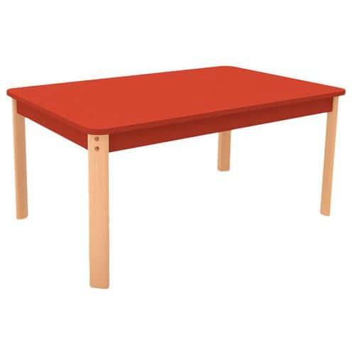 Table Ergo rectangulaire T0 - rouge/hêtre thumbnail image 1