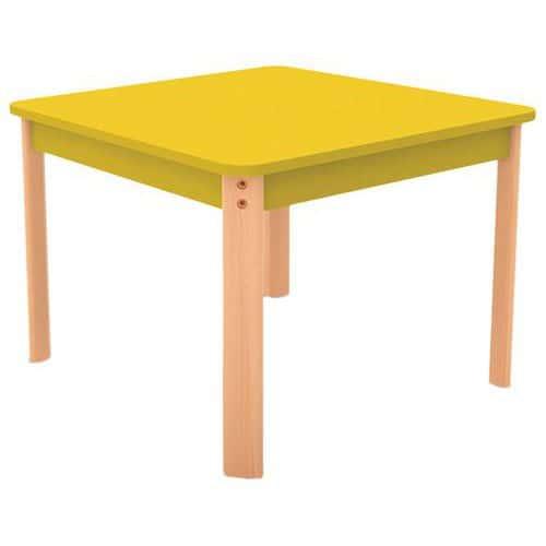 Table Ergo carrée T0 - jaune/hêtre thumbnail image 1