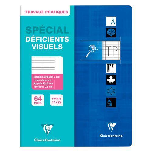 Cahier TP pour déficients visuels seyes 17 x 22 cm - Clairefontaine fullname image