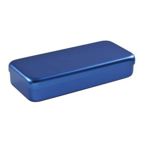 Boite en alumimium rectangulaire 17x7x3 cm couvercle couleur Holtex fullname image