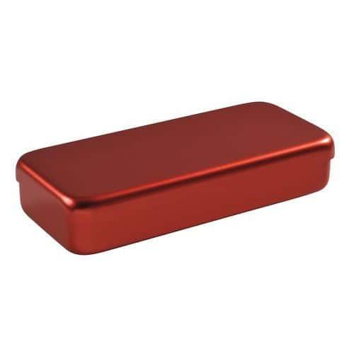 Boite aluminium 21 x 10 x 3 cm rouge thumbnail image 1