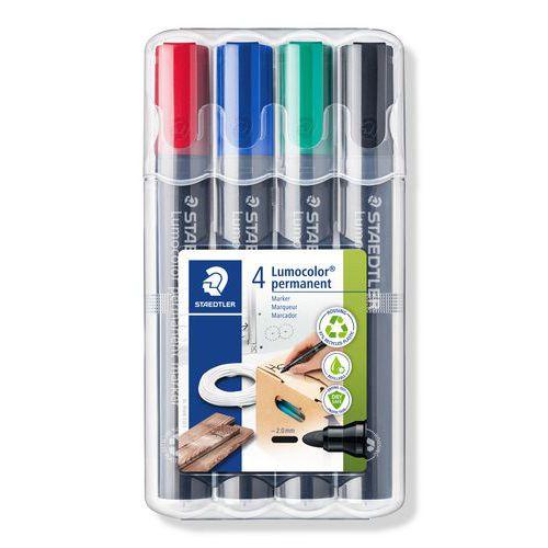 Etui 4 marqueurs permanents pointe ogive Staedtler assortis thumbnail image 1