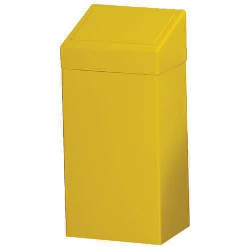 Poubelle métallique de tri sélectif - capacité 50 l - Jaune thumbnail image 1