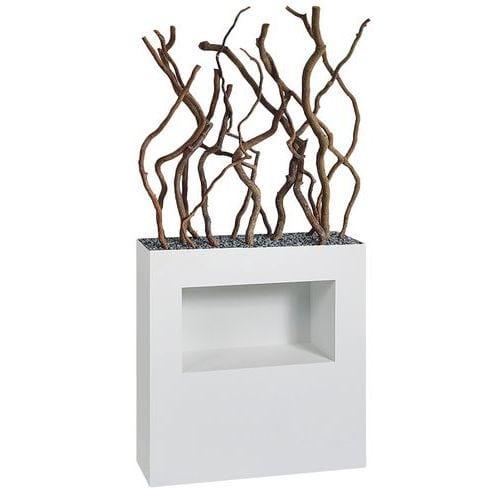 Jardinière métal FERRO Blanc avec niche ht 190 cm Saule Tortuosa thumbnail image 1