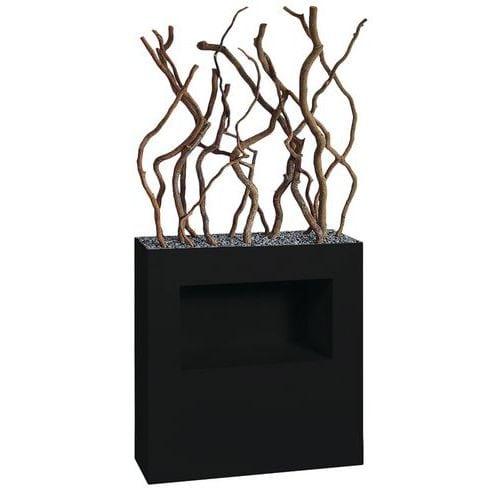 Jardinière métal FERRO Noir avec niche ht 190 cm Saule Tortuosa thumbnail image 1