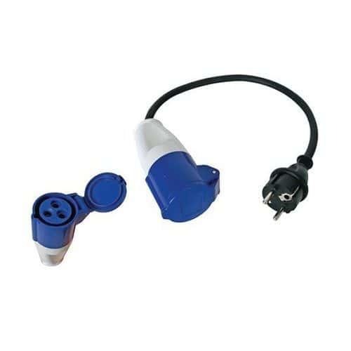 Adaptateur IEC 60309 femelle vers CEE7 mâle classique IP44 thumbnail image 1