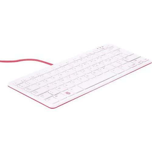 Clavier Raspberry PI rouge blanc AZERTY à 3 ports USB 2.0 thumbnail image 1