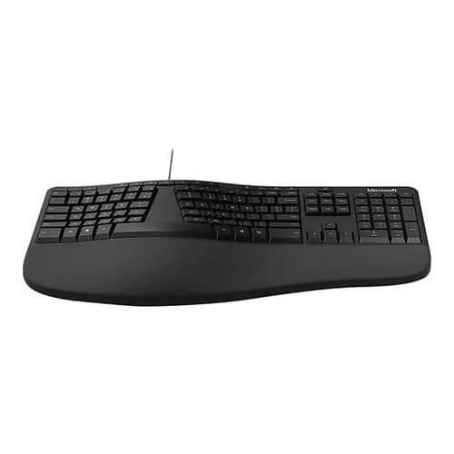 Clavier ergonomique B2B USB AZERTY noir avec repose-poignets thumbnail image 1