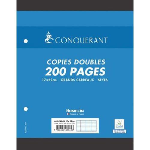 Copies doubles 200 pages 70g 17x22 cm perforées seyes NF 81 (Etui de 50) thumbnail image 1