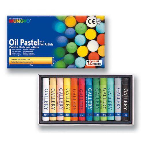 Boite 12 pastels artist taille standard 71 mm Ø 11 mm - Mungyo fullname image