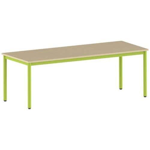 Table Carélie rectangulaire 200 x 80 cm fixe 4 pieds stratifié fullname image