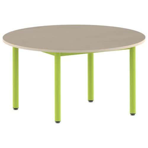 Table Carélie ronde Ø 120 cm fixe 4 pieds stratifié Mobidecor fullname image