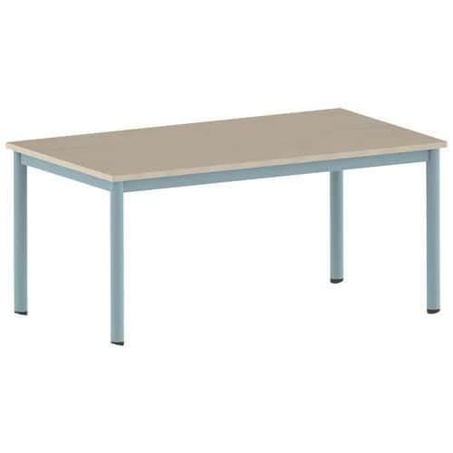 Table Carélie rectangulaire 140 x 80 cm mobile 4 pieds stratifié fullname image