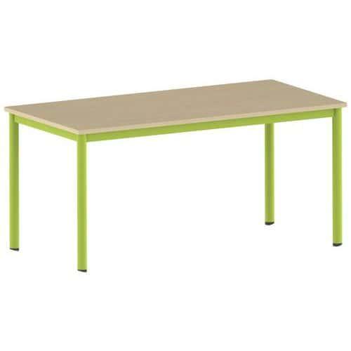 Table Carélie rectangulaire 160 x 80 cm mobile 4 pieds stratifié fullname image