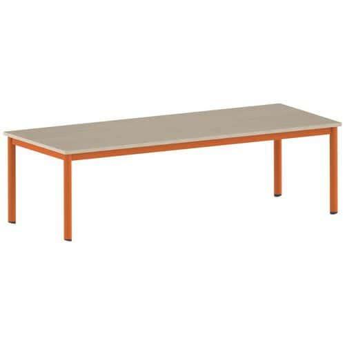 Table Carélie rectangulaire 200 x 80 cm mobile 4 pieds stratifié fullname image