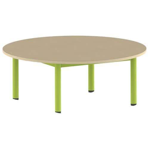 Table Carélie ronde Ø 120 cm mobile 4 pieds stratifié Mobidecor thumbnail image 1