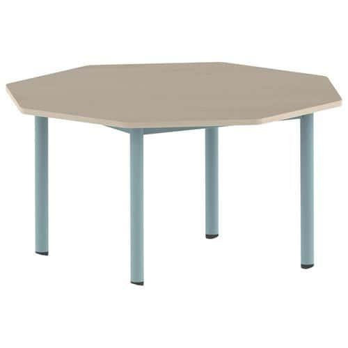 Table Carélie octogonale Ø 120 cm mobile 4 pieds stratifié Mobidecor thumbnail image 1