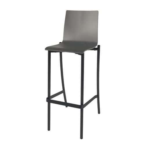 Tabouret Best 4 pieds hauteur 80 cm coque bois naturel ou teinté thumbnail image 1