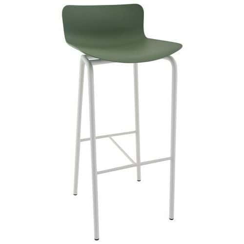 Tabouret haut Popp coque polycarbonate/piètement acier fullname image