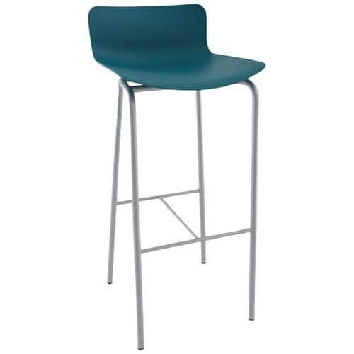 Tabouret haut Popp coque turquoise - piètement gris thumbnail image 1