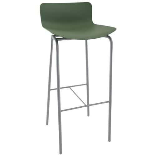 Tabouret haut Popp coque amande - piètement gris thumbnail image 1