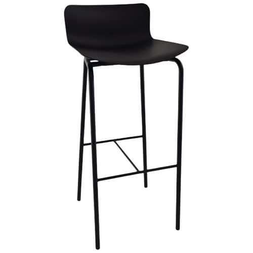 Tabouret haut Popp coque noire - piètement noir thumbnail image 1