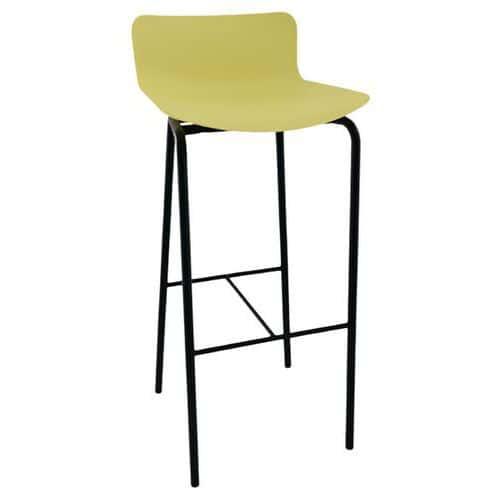 Tabouret haut Popp coque citron - piètement noir thumbnail image 1