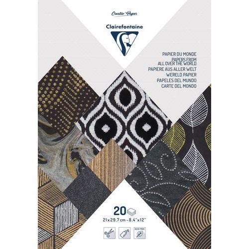 Bloc Papiers du Monde 21x29,7cm, 20 feuilles - Clairefontaine fullname image