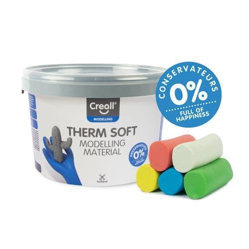 Pâte à modeler Therm soft seau 2kg 5 couleurs - Creall fullname image