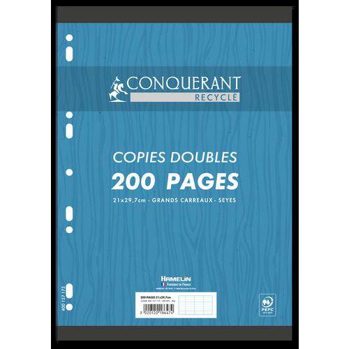 Paquet 50 copies doubles 90g papier 100% recyclé A4 - Conquerant fullname image