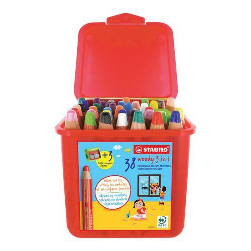 Boite 38 crayons woody + 3 taille-crayon gros module offerts - Stabilo fullname image