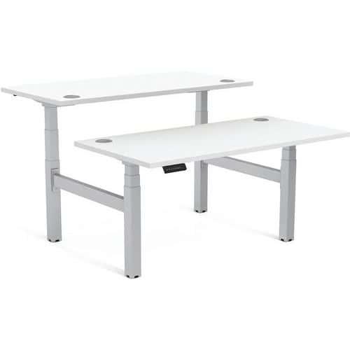 Bureau bench réglable Cambio-Piètement gris 120cm Blanc thumbnail image 1