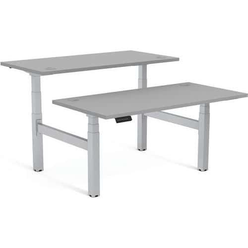 Bureau bench réglable Cambio-Piètement gris 160cm Gris thumbnail image 1