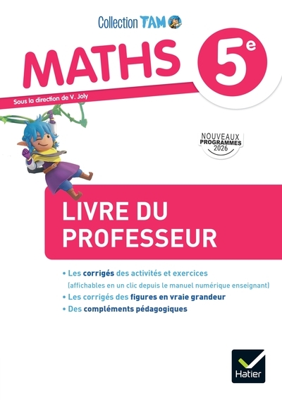 Tam maths 5e - ed. 2026 - livre du professeur - Image principale