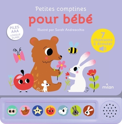 Contes et comptines à écouter - petites comptines pour bébé - livre sonore - dès 1 an - Image principale