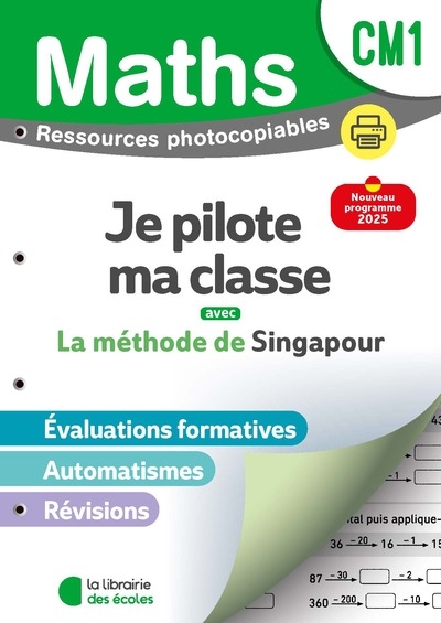 Mathématiques cm1 (2026) - méthode de singapour - je pilote ma classe - ressources photocopiables - Image principale