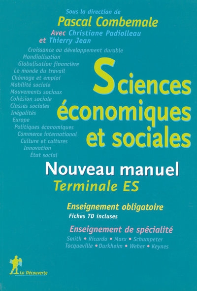 Nouveau manuel de terminale de sciences economiques et sociales - Image principale