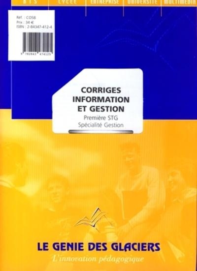 Corriges information et gestion premere stg. specialite gestion. le logiguide du - Image principale