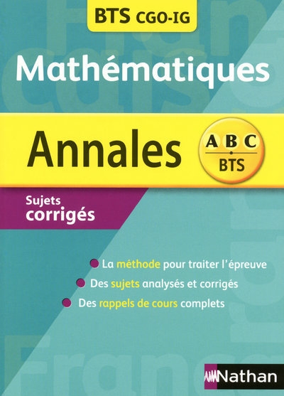 Annales mathématiques bts cgo-ig 2011 - sujets corrigés - Image principale
