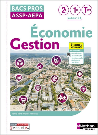 Économie-gestion - 2de/1re/term bac pro assp/aepa - éd. 2025 - livre + licence - Image principale