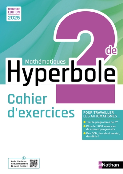 Hyperbole mathématiques 2de - cahier élève - 2025 - Image principale