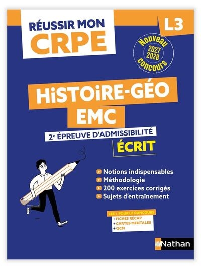 Réussir mon crpe histoire géographie emc 2e épreuve d'admissibilité l3 écrit 2027 - Image principale