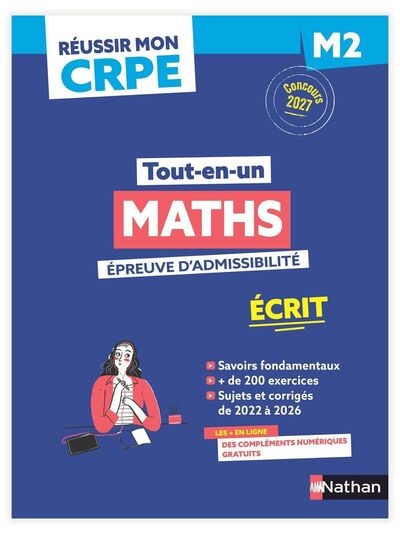 Réussir mon crpe maths 1e épreuve d'admissibilité m2 écrit 2027 - Image principale