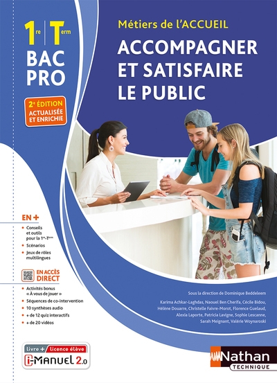 Accompagner et satisfaire le public 1re et term bac pro - livre + licence élève - 2023 - Image principale