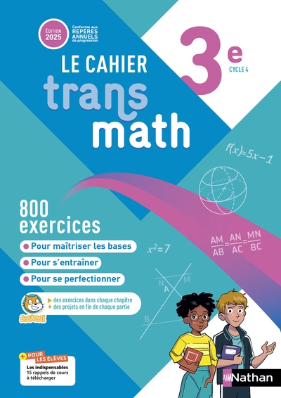 Transmath mathématiques 3e - cahier élève - 2025 - Image principale