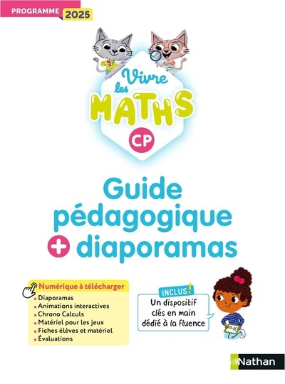 Vivre les maths - cp - guide pédagogique + diaporamas - programme 2025 - Image principale