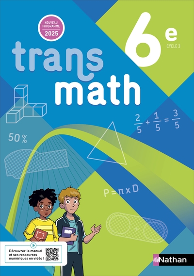 Transmath mathématiques 6e - manuel élève - 2025 - Image principale