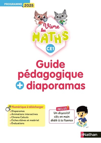 Vivre les maths - ce1 - guide pédagogique + diaporamas - programme 2025 - Image principale