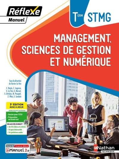 Manuel réflexe - management, sciences de gestion et numérique tle stmg bac stmg - 2024 - manuel - élève - + imanuel - Image principale
